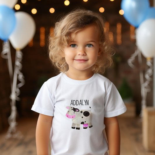 Schattige Koe Kindernaam Peuter Kinder Shirts