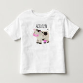 Schattige Koe Kindernaam Peuter Kinder Shirts (Voorkant)