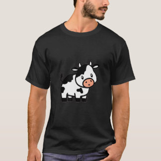 Schattige Koe, Koe, Koe Cartoon Handgetekende Stij T-shirt