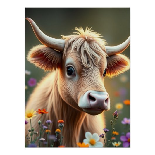 Schattige Koe kunst Perfect Poster (Voorkant)