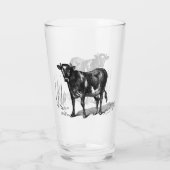 Schattige koe Landglas Glas (Achterkant)