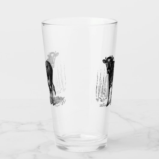 Schattige  koe Landglas Glas (Links)