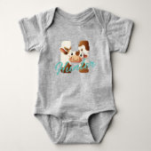 Schattige Koe Letter H Baby Outfit met aangepaste  Romper (Voorkant)