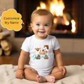 Schattige Koe Letter H Baby Outfit met aangepaste  Romper