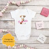 Schattige Koe Letter I Baby Outfit met aangepaste  Romper