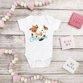 Schattige Koe Letter O Baby Outfit met aangepaste  Romper