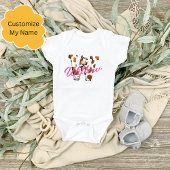 Schattige Koe Letter W Baby Outfit met aangepaste  Romper
