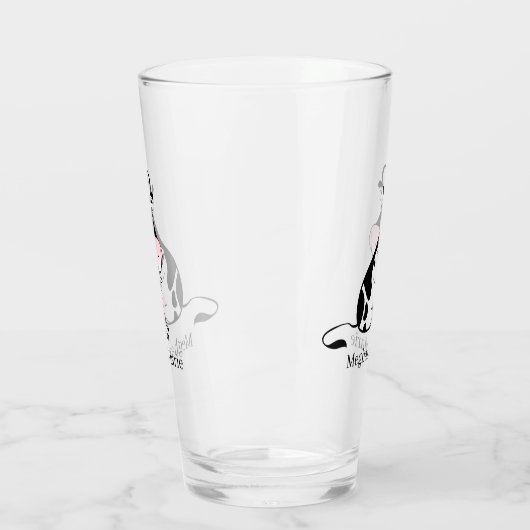 schattige koe liefhebbers voegen naam toe glas (Links)