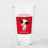 schattige koe liefhebbers voegen naam toe glas (Voorkant)