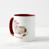 schattige koe liefhebbers voegen naam toe mok (Voorkant links)