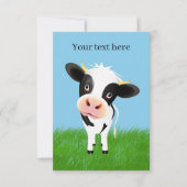 schattige koe-liefhebbers voegen tekst toe bedankkaart (Voorkant)