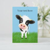 schattige koe-liefhebbers voegen tekst toe bedankkaart (Staand voorkant)