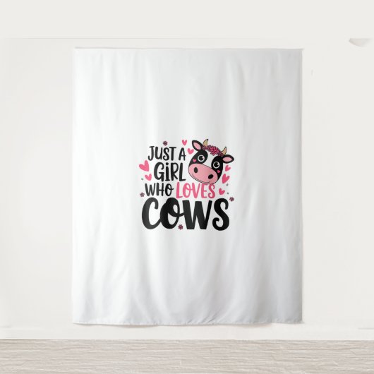 Schattige Koe Lover Design Wandkleed (Voorkant)