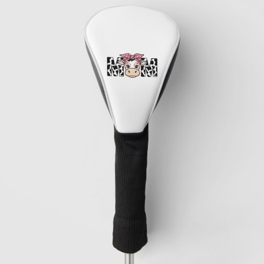 Schattige Koe Moeder Boog Grafisch Ontwerp_1 Golfheadcover (Voorkant)