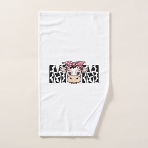 Schattige Koe Moeder Boog Grafisch Ontwerp_1 Handdoek