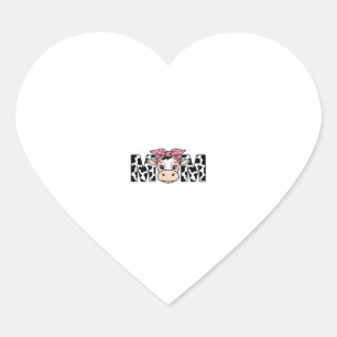 Schattige Koe Moeder Boog Grafisch Ontwerp_1 Hart Sticker