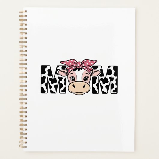 Schattige Koe Moeder Boog Grafisch Ontwerp_1 Planner (Voorkant)
