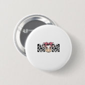 Schattige Koe Moeder Boog Grafisch Ontwerp_1 Ronde Button 5,7 Cm (Voorkant /achterkant)