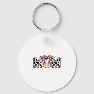 Schattige Koe Moeder Boog Grafisch Ontwerp_1 Sleutelhanger