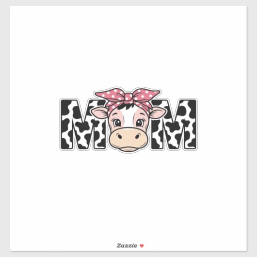 Schattige Koe Moeder Boog Grafisch Ontwerp_1 Sticker (Vel)