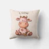 Schattige Koe Nursery Design met C Koe Accent Kussen (Achterkant)