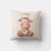 Schattige Koe Nursery Design met C Koe Accent Kussen (Voorkant)
