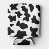 schattige koe op zwarte en witte boerderij blikjeskoeler (Voorkant)