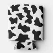 schattige koe op zwarte en witte boerderij blikjeskoeler (Achterkant)