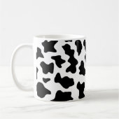 schattige koe op zwarte en witte boerderij koffiemok (Links)