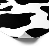 schattige koe op zwarte en witte boerderij poster (Hoek)