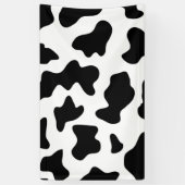 schattige koe op zwarte en witte boerderij spandoek (Verticaal)