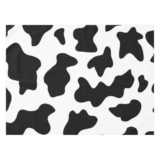 schattige koe op zwarte en witte boerderij tafelkleed (Voorkant (Horizontaal))