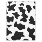 schattige koe op zwarte en witte boerderij tafelkleed (Voorkant)