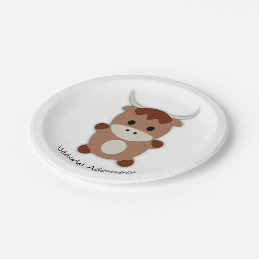 Schattige Koe Papieren Bordje (Gekanteld)