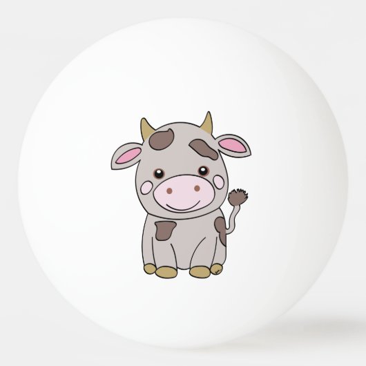 Schattige koe pingpongbal (Voorkant)