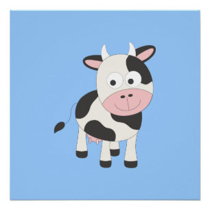 Schattige koe poster