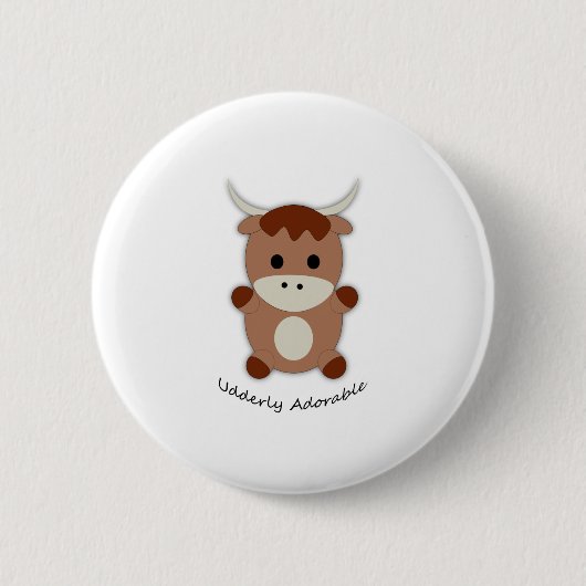Schattige Koe Ronde Button 5,7 Cm (Voorkant)