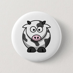 Schattige Koe Ronde Button 5,7 Cm