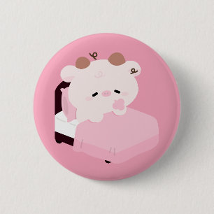Schattige Koe Ronde Button 5,7 Cm