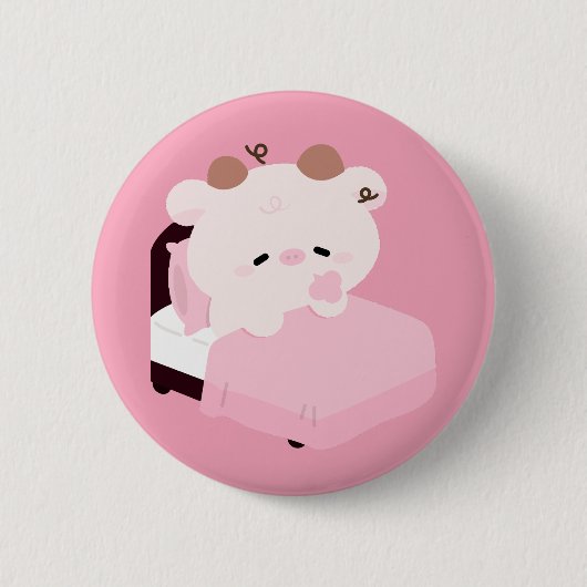 Schattige Koe Ronde Button 5,7 Cm (Voorkant)