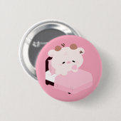 Schattige Koe Ronde Button 5,7 Cm (Voorkant /achterkant)
