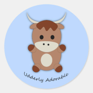 Schattige Koe Ronde Sticker