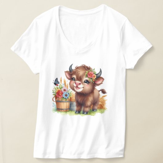 Schattige Koe T-shirt (Laagn)