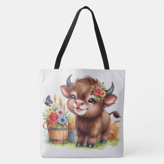 Schattige Koe Tote Bag (Voorkant)