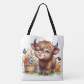 Schattige Koe Tote Bag (Achterkant)