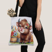 Schattige Koe Tote Bag (Dichtbij)
