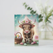 Schattige Koe van de Paasbruine Hooglanden Briefkaart (Staand voorkant)