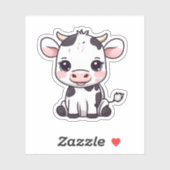 Schattige Koe waterdicht Sticker (Vel)