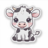 Schattige Koe waterdicht Sticker (Voorkant)