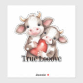 Schattige Koeien Ware Liefde Sticker (Vel)